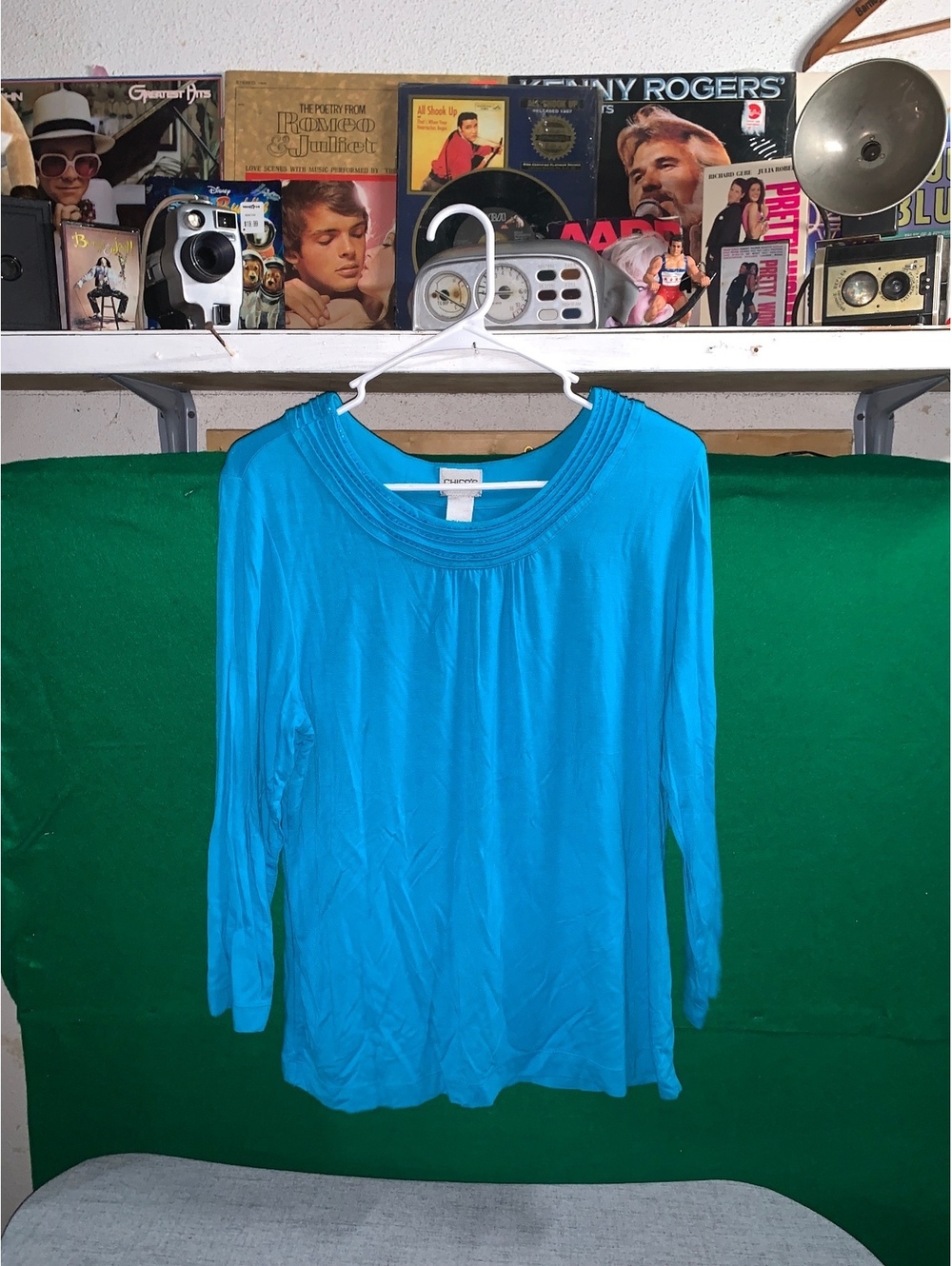 Chico's turquoise long sleeve top